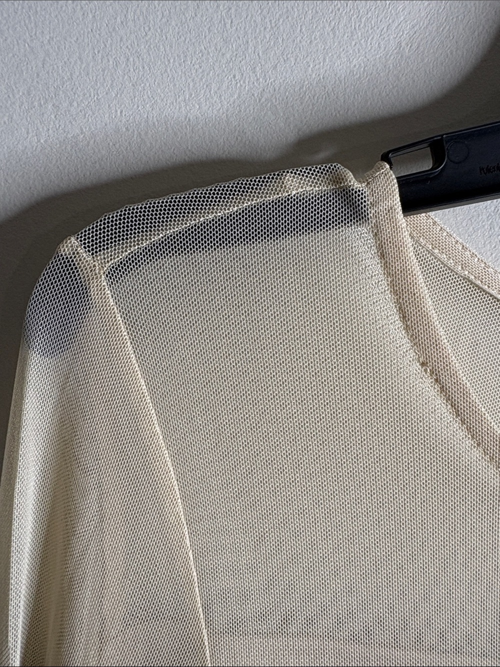Sequin Long-Sleeve Tee with Cream Mesh Yoke - Picture 5 of 7